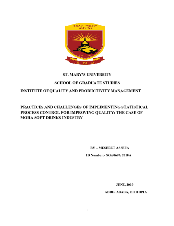 (PDF) Practices and Challenges of Implimenting Statistical Process