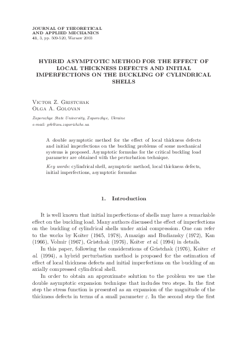 (PDF) Hybrid asymptotic method for the effect of local thickness ...