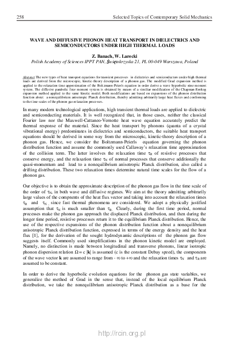 (PDF) Wave and Diffusive Phonon Heat Transport in Dielectrics and ...