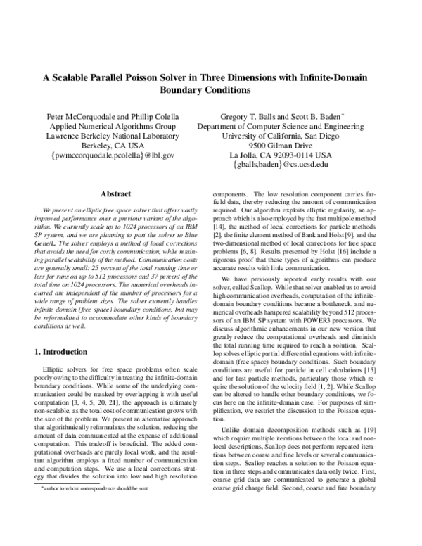 (PDF) A scalable parallel Poisson solver in three dimensions with ...