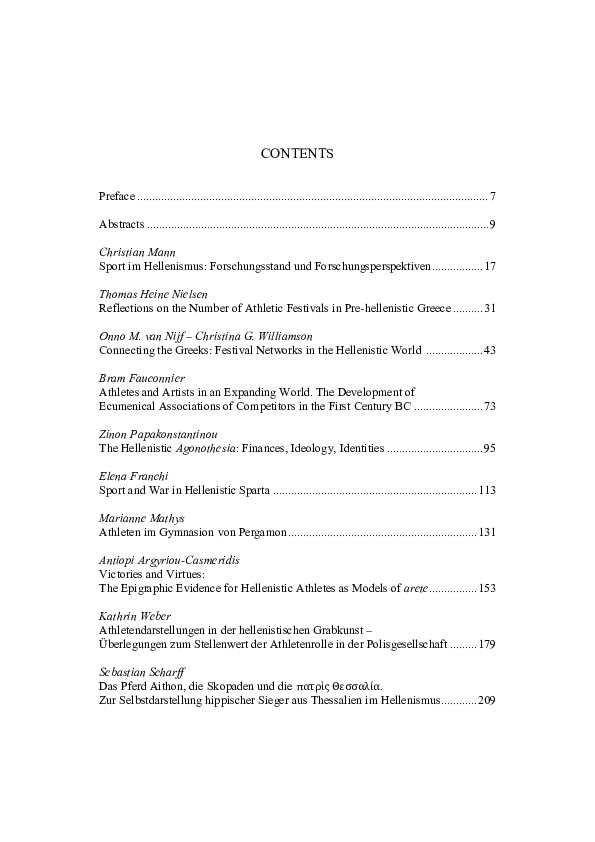 (PDF) Athletics in the Hellenistic World