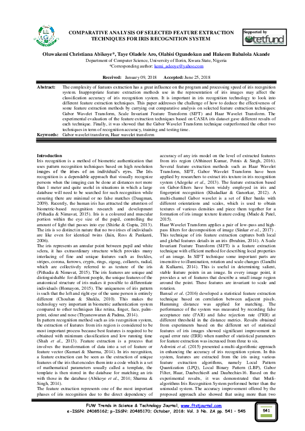 (PDF) Comparative Analysis of Selected Feature Extraction Techniques ...