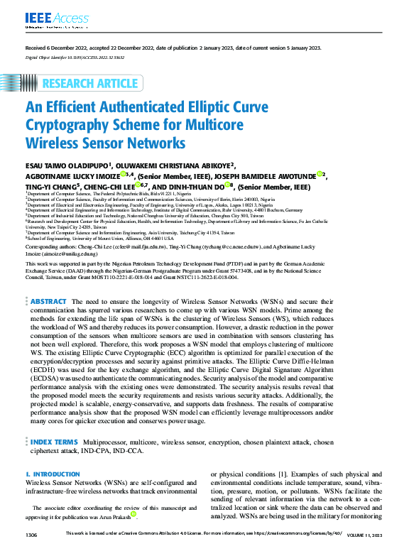 (PDF) An Efficient Authenticated Elliptic Curve Cryptography Scheme for ...