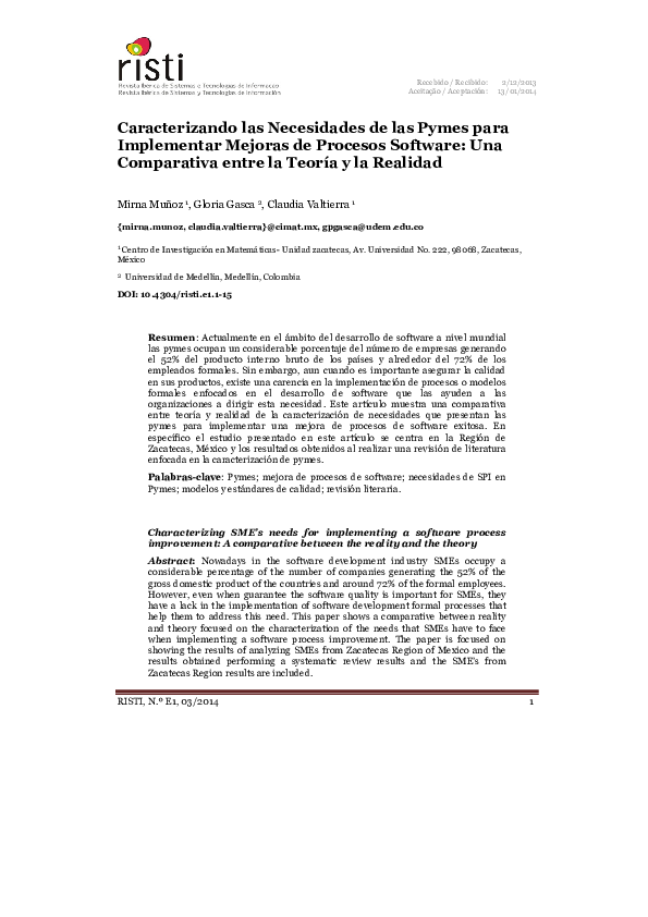 (PDF) Caracterizando las Necesidades de las Pymes para Implementar ...