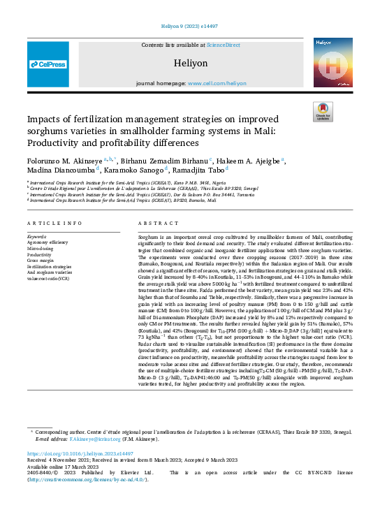 (PDF) Impacts of fertilization management strategies on improved ...