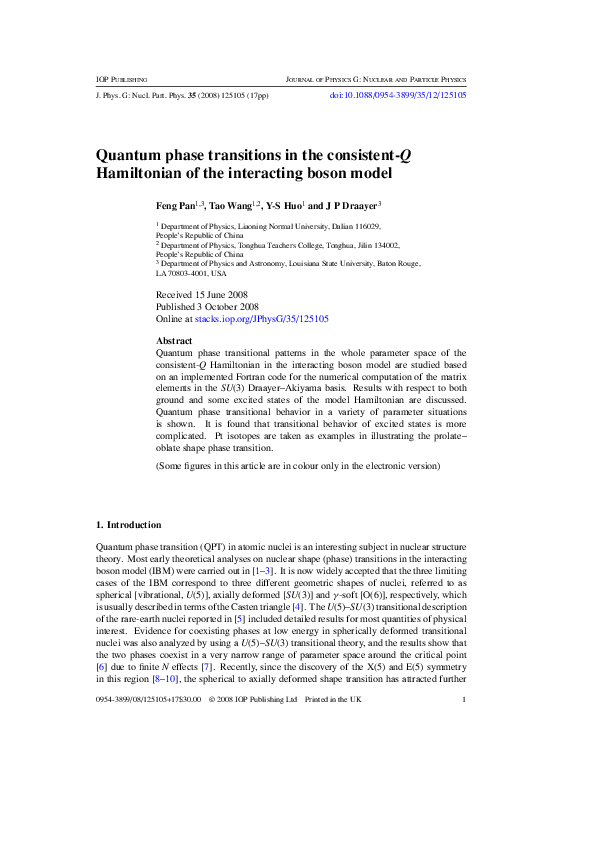 (PDF) Quantum phase transitions in the consistent-QHamiltonian of the ...