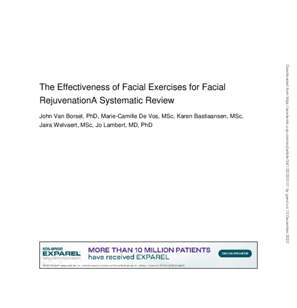 (PDF) The Effectiveness of Facial Exercises for Facial Rejuvenation