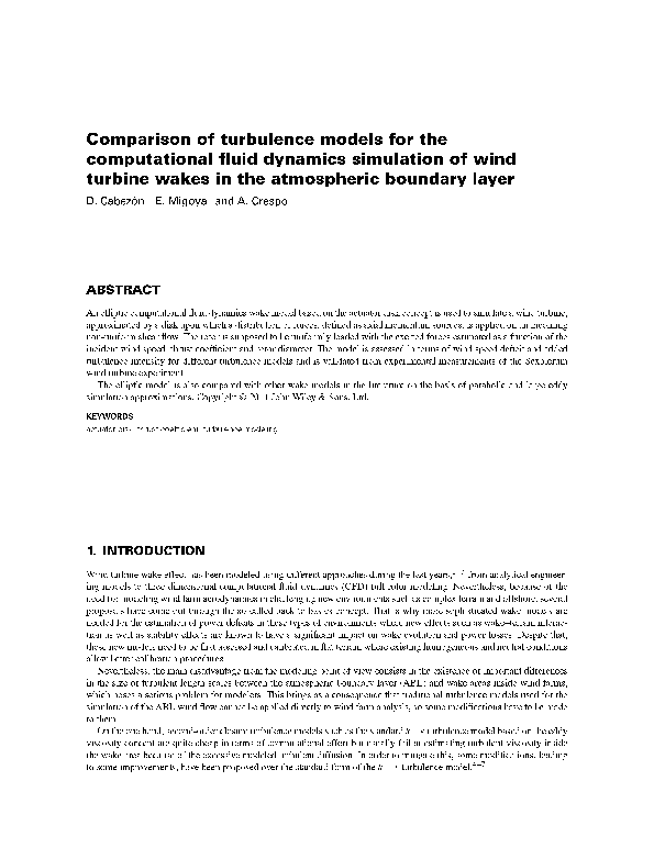 (PDF) Comparison of turbulence models for the computational fluid ...