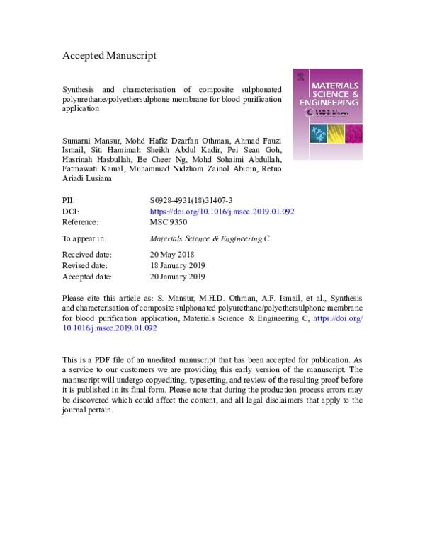 (PDF) Synthesis and characterisation of composite sulphonated ...