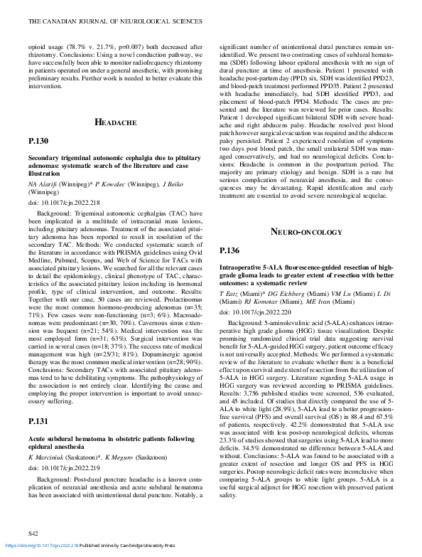 (PDF) P.130 Secondary trigeminal autonomic cephalgia due to pituitary ...