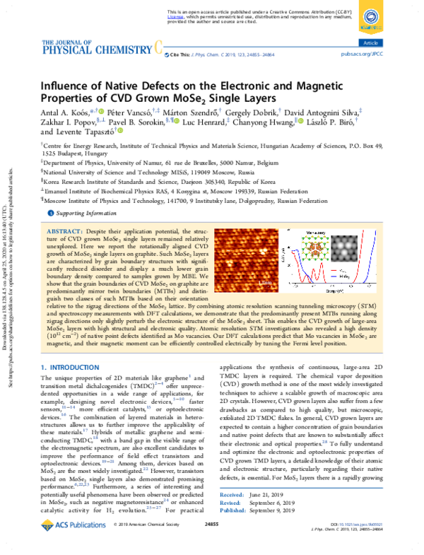 (PDF) Influence of Native Defects on the Electronic and Magnetic ...