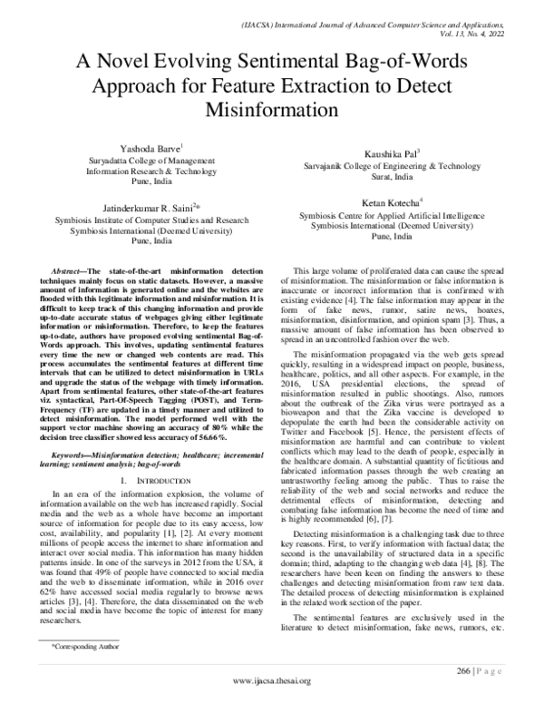 (PDF) A Novel Evolving Sentimental Bag-of-Words Approach for Feature ...