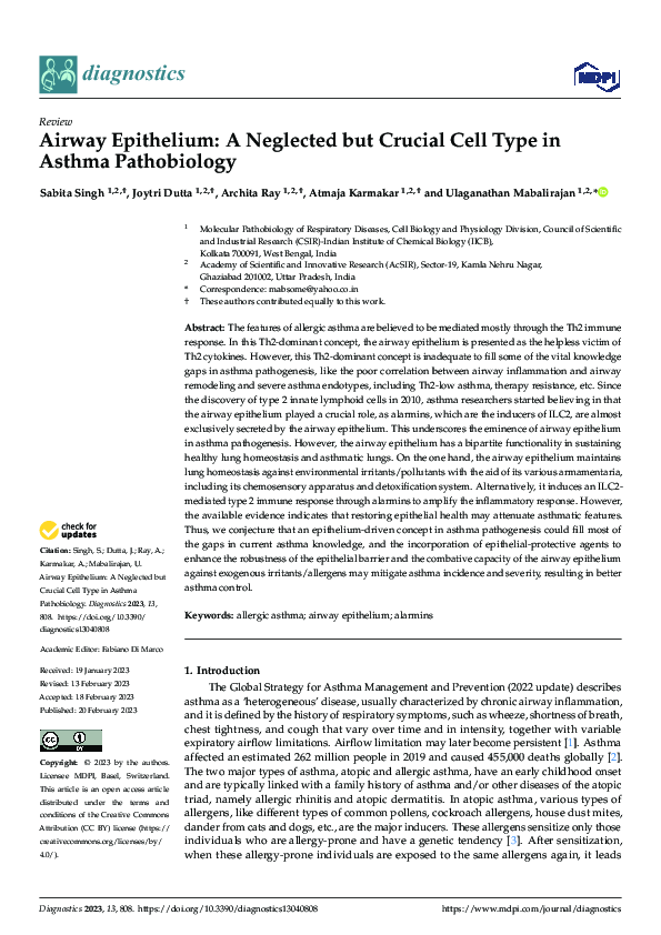 (PDF) Airway Epithelium: A Neglected but Crucial Cell Type in Asthma ...
