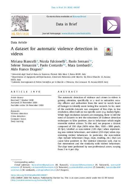 (PDF) A dataset for automatic violence detection in videos