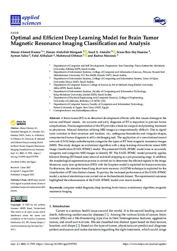 (PDF) Optimal and Efficient Deep Learning Model for Brain Tumor ...
