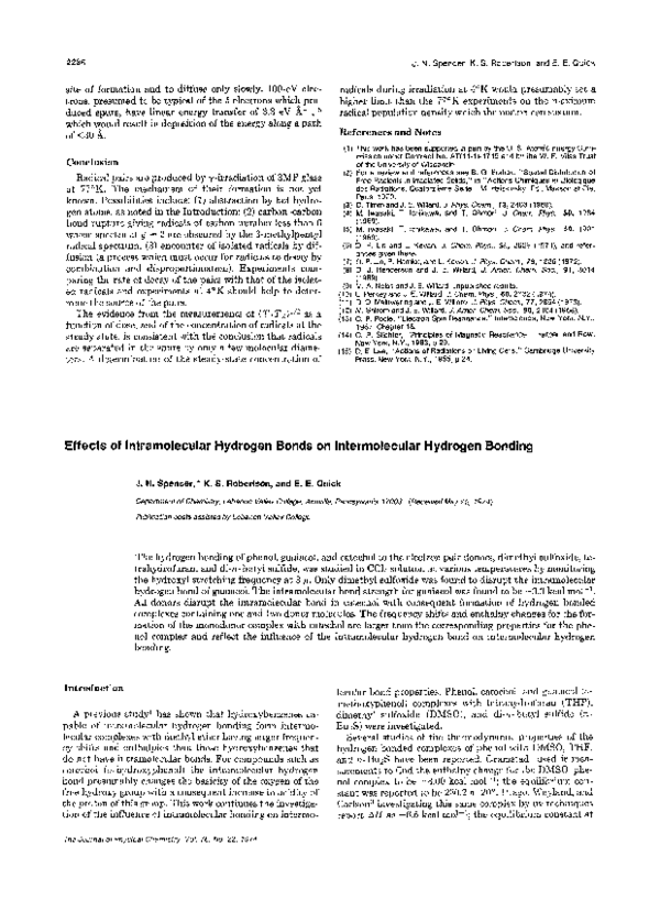(PDF) Effects of intramolecular hydrogen bonds on intermolecular ...