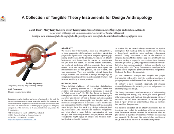 (PDF) A Collection of Tangible Theory Instruments for Design Anthropology