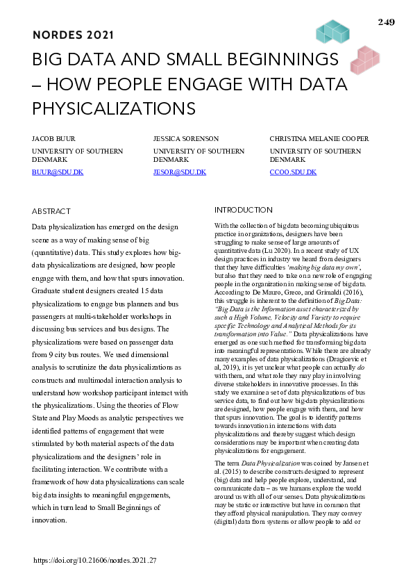 (PDF) Big data and small beginnings – how people engage with data ...