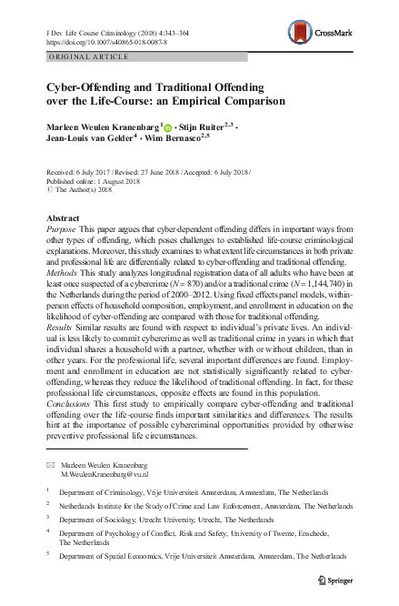 (PDF) Cyber-Offending and Traditional Offending over the Life-Course ...