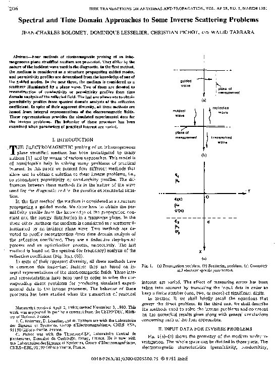 (PDF) Spectral and time domain approaches to some inverse scattering ...