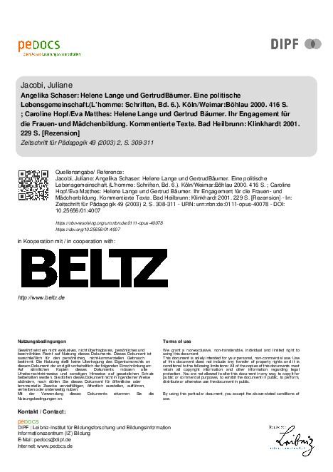 【洋書】Angelika Schaser - Helene Lange und PDF) Angelika Schaser: Helene Lange und GertrudBäumer. Eine
