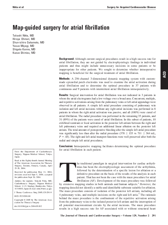 (PDF) Map-guided surgery for atrial fibrillation