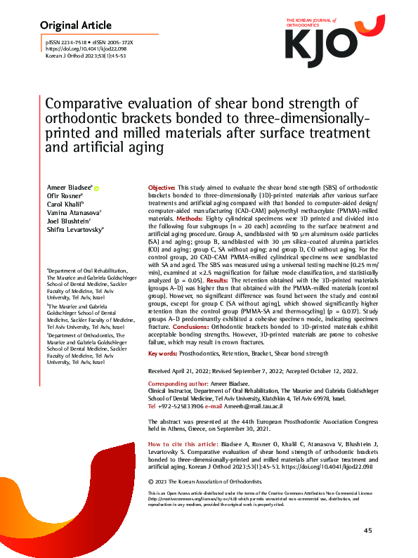 (PDF) Comparative evaluation of shear bond strength of orthodontic ...