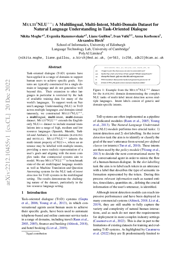 (PDF) MULTI3NLU++: A Multilingual, Multi-Intent, Multi-Domain Dataset ...