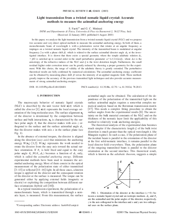 (PDF) Light transmission from a twisted nematic liquid crystal ...