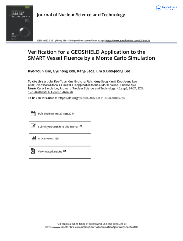 (PDF) Verification for a GEOSHIELD Application to the SMART Vessel ...