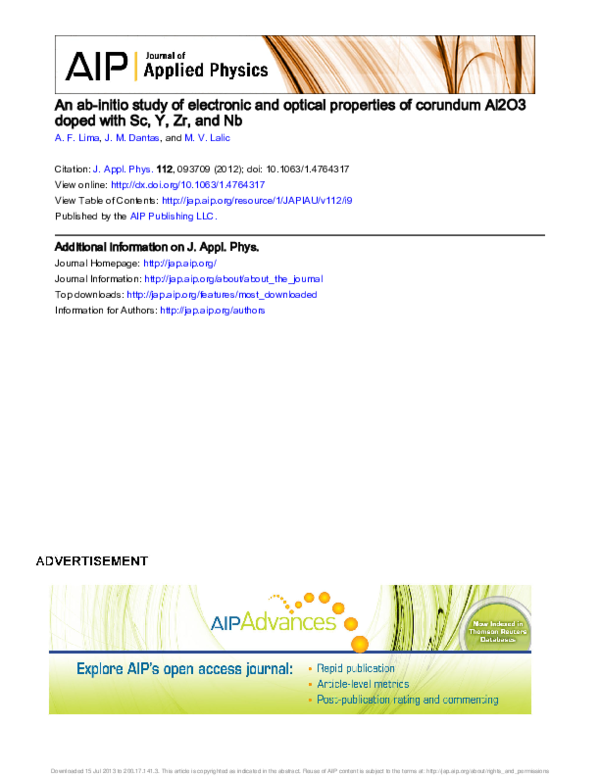(PDF) An ab-initio study of electronic and optical properties of ...