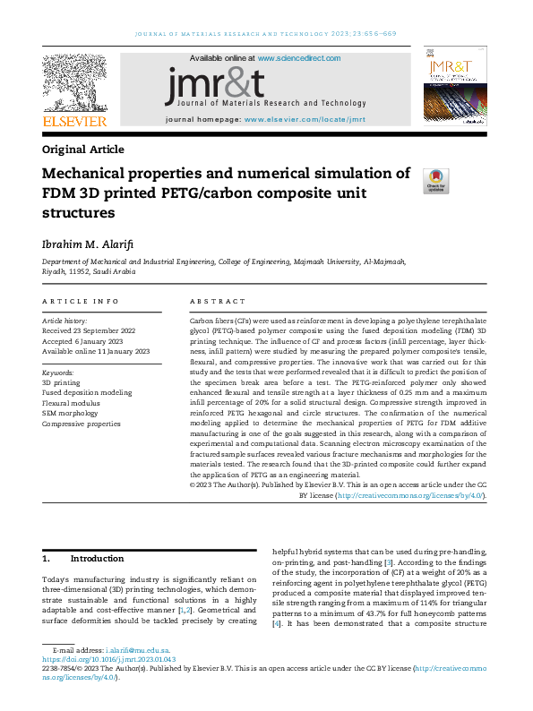 (PDF) Mechanical properties and numerical simulation of FDM 3D printed ...