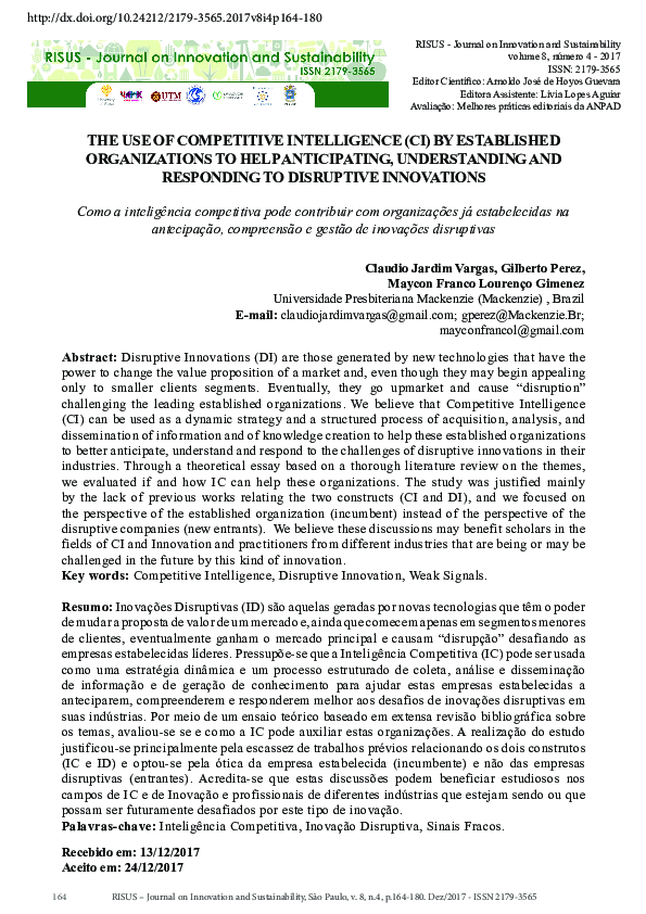 (PDF) The Use of Competitive Intelligence (CI) by Established ...