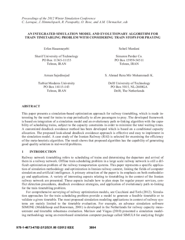 (PDF) An integrated simulation model and evolutionary algorithm for ...