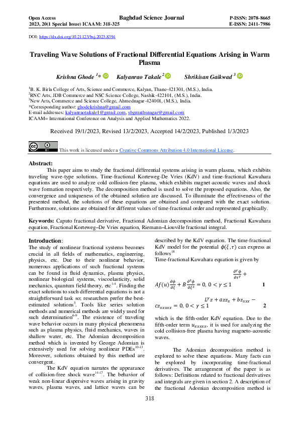 (PDF) Traveling Wave Solutions of Fractional Differential Equations ...