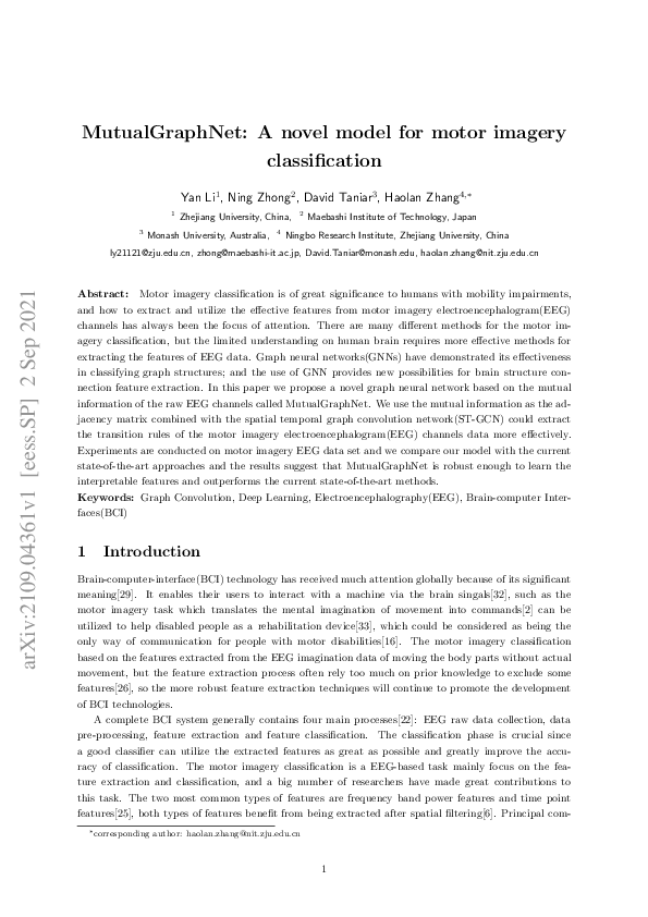 (PDF) MutualGraphNet: A novel model for motor imagery classification