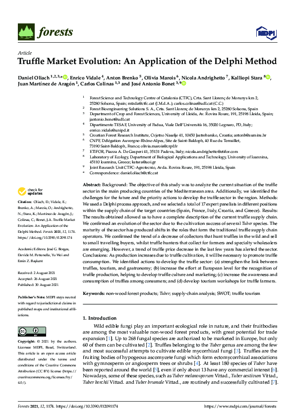 (PDF) Truffle Market Evolution: An Application of the Delphi Method