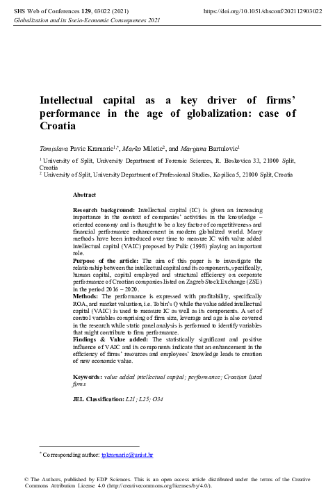 (PDF) Intellectual capital as a key driver of firms’ performance in the ...