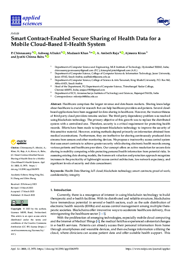 (PDF) Smart Contract-Enabled Secure Sharing of Health Data for a Mobile ...