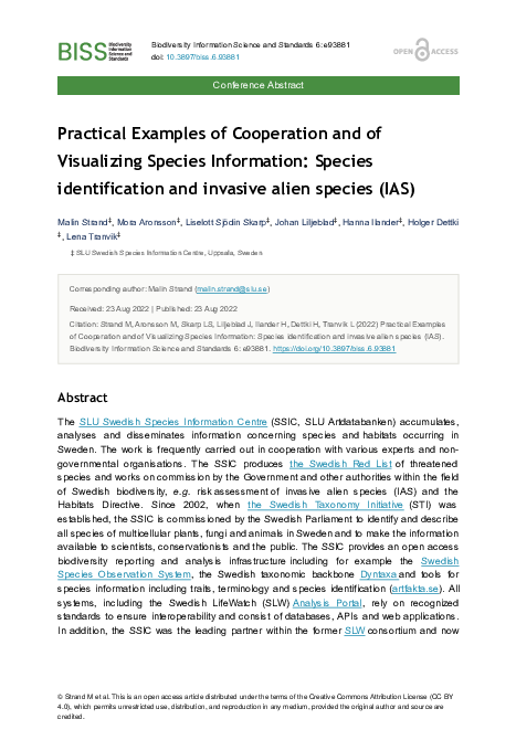 (PDF) Practical Examples of Cooperation and of Visualizing Species ...