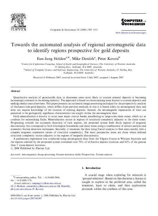 (PDF) Towards the automated analysis of regional aeromagnetic data to ...