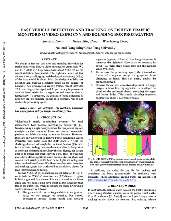 (PDF) Fast Vehicle Detection and Tracking on Fisheye Traffic Monitoring ...