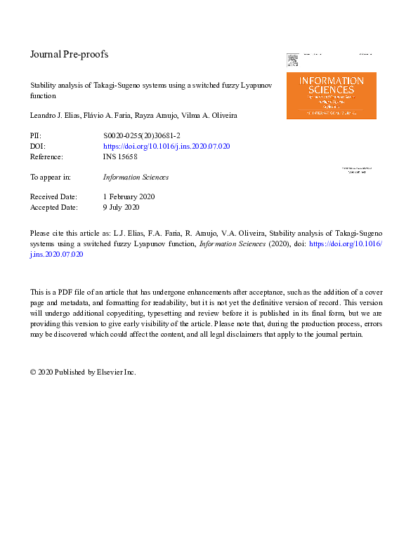 (PDF) Stability analysis of Takagi–Sugeno systems using a switched ...