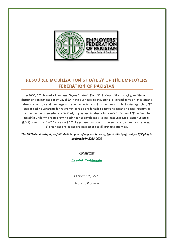 (PDF) Resource Mobilization Strategy of the Employers Federation of ...