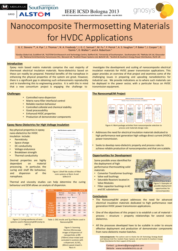 (PDF) thermosetting materials for HVDC applications Amy