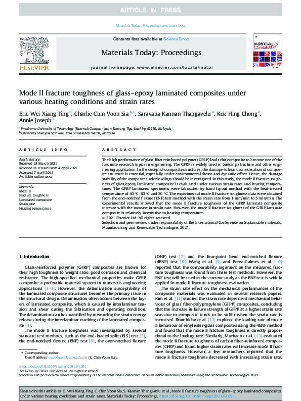 (PDF) Mode II fracture toughness of glass-epoxy laminated composites ...