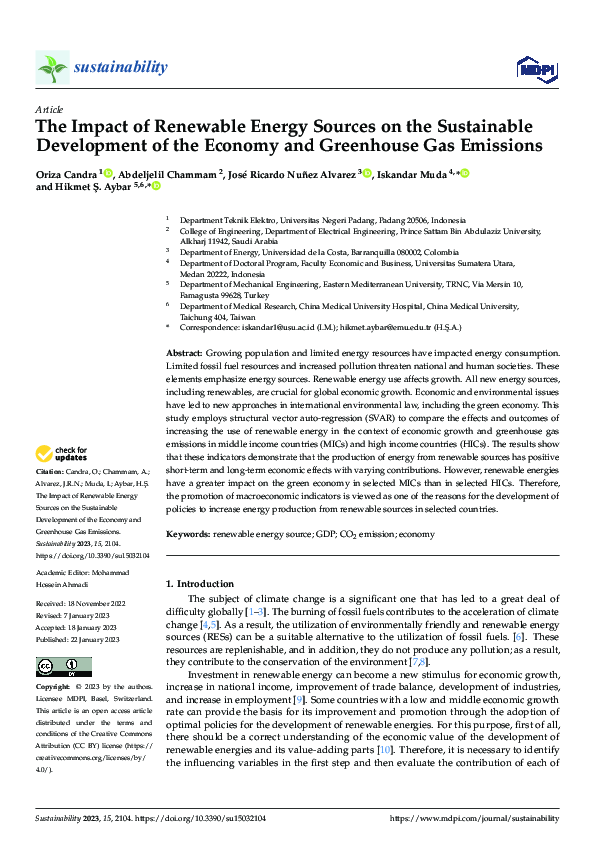 (PDF) The Impact of Renewable Energy Sources on the Sustainable ...