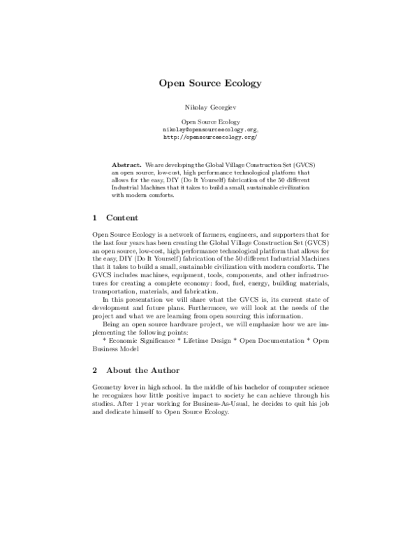 (PDF) Open Source Ecology