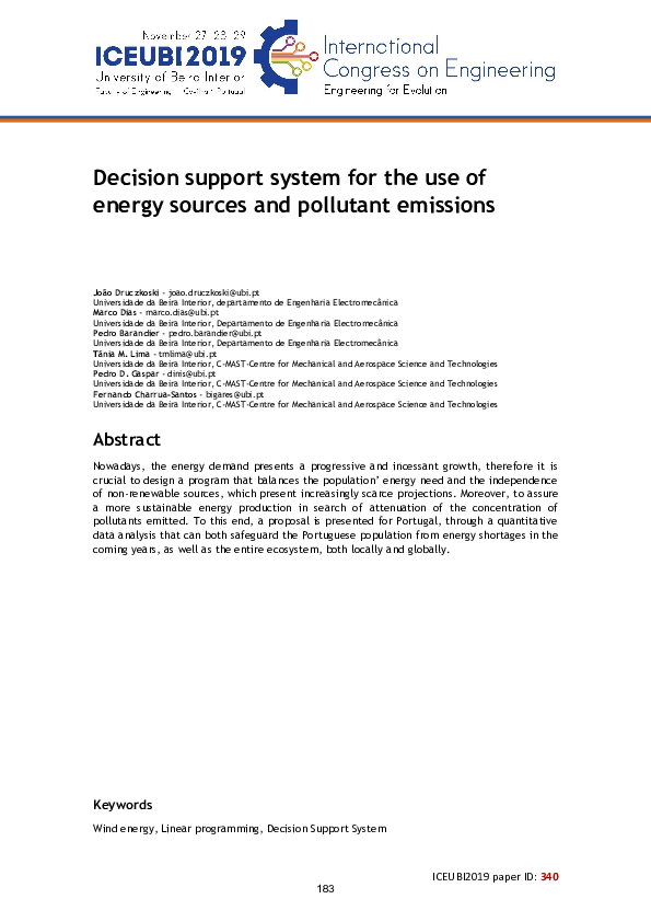 (PDF) Decision support system for the use of energy sources and ...