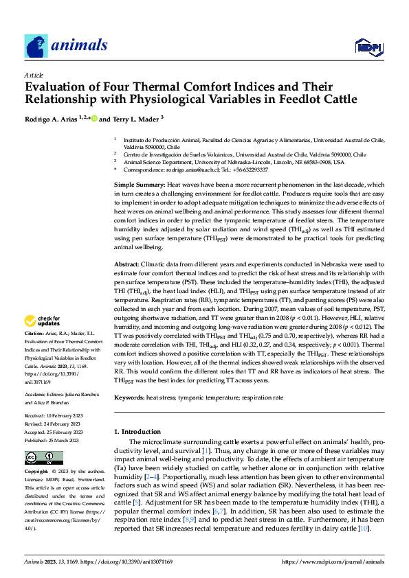 (PDF) Evaluation of Four Thermal Comfort Indices and Their Relationship ...